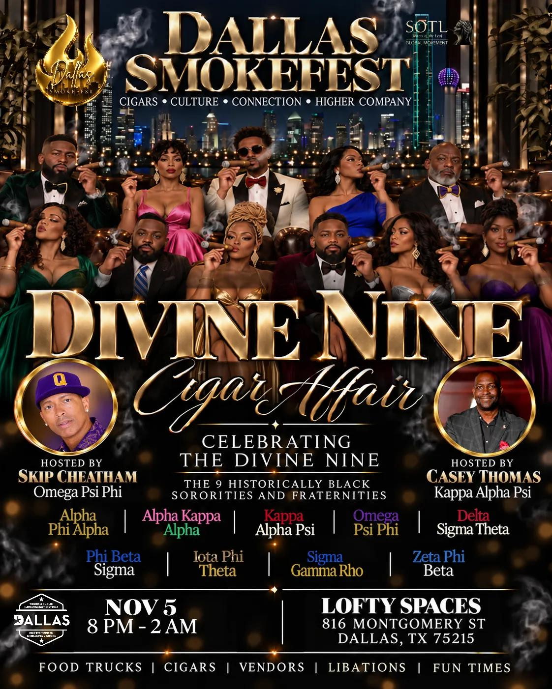Divine Nine Cigar Affair event flyer