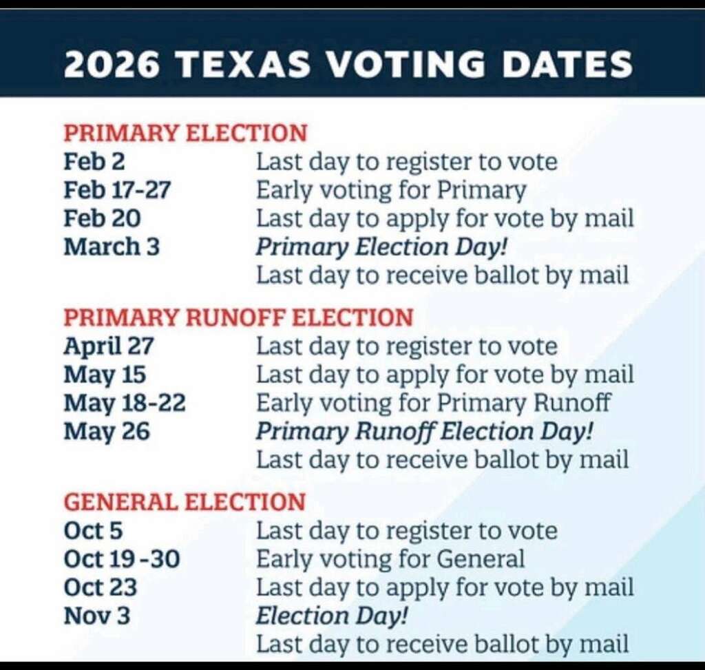 Texas General Election Early Voting event flyer