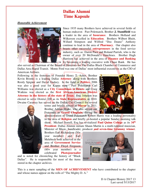 First-page preview of Honorable Achievement