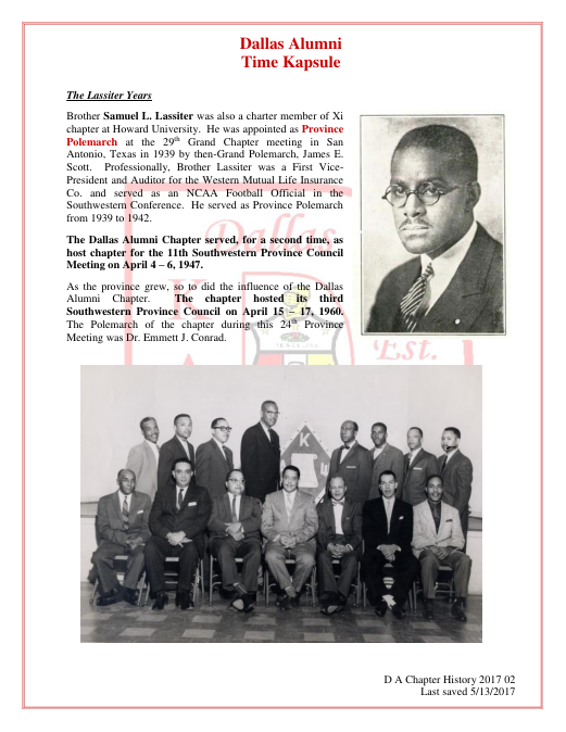 First-page preview of The Lassiter Years